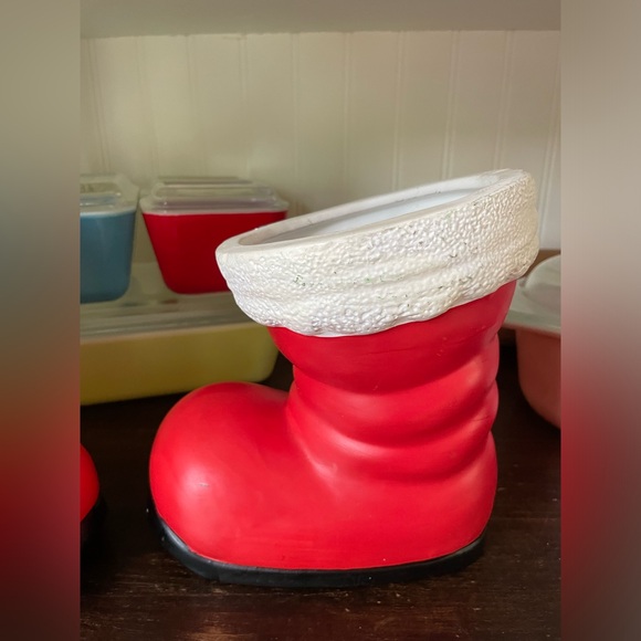 Vintage Kitschy Christmas Santa Boot Planter Set❤️🎄🌿 - Picture 5 of 15